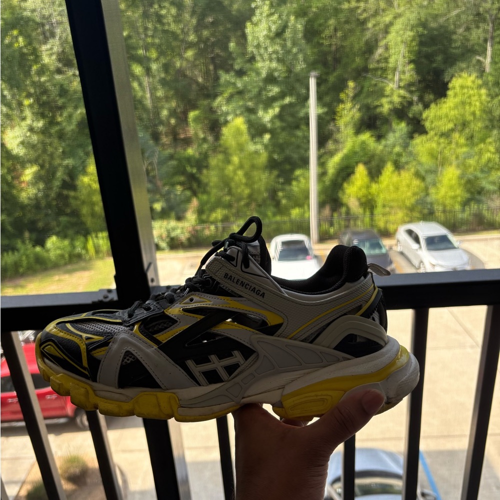 Balenciaga Black and Yellow Athletic Shoes